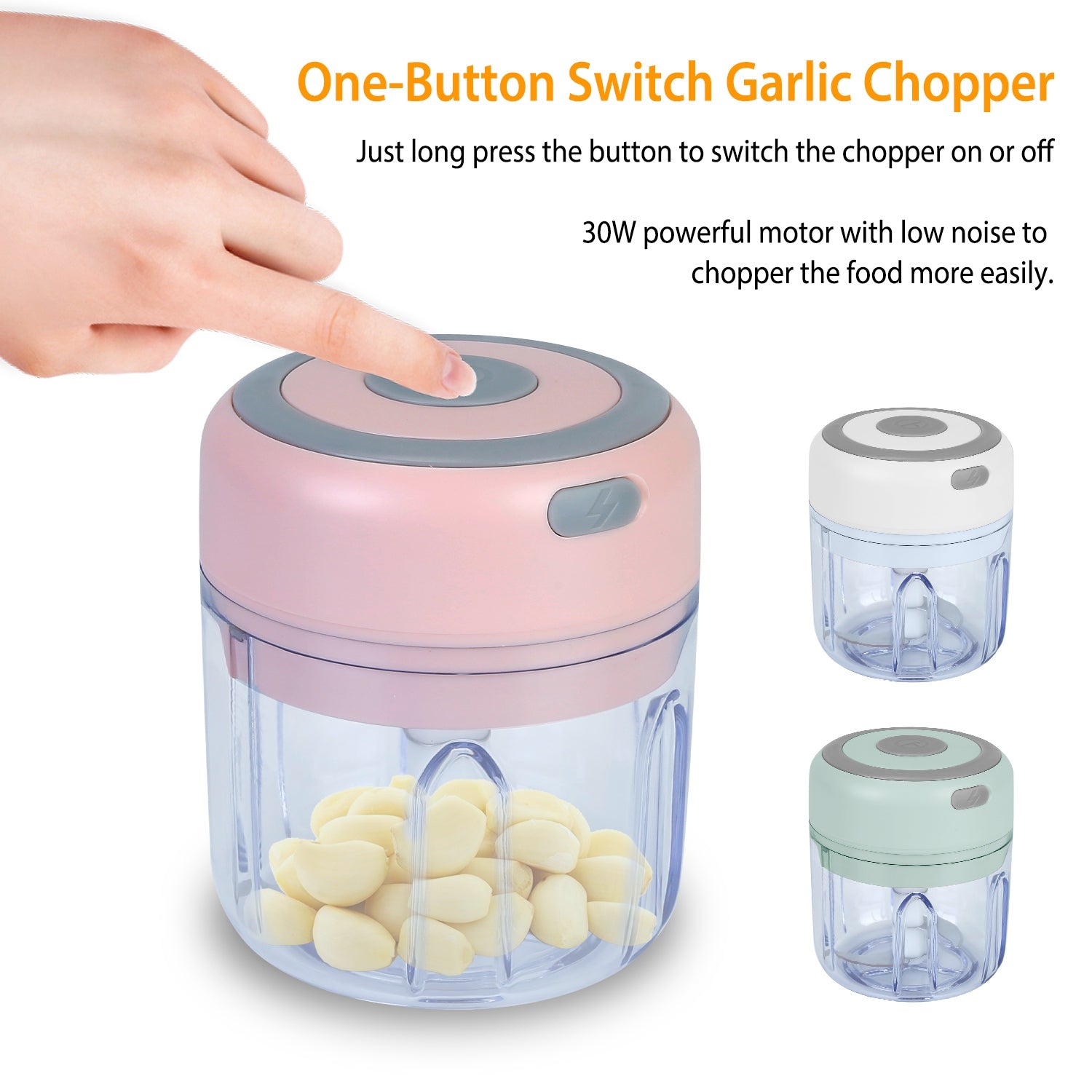 Smaritez™ Mini Electric Garlic Chopper  USB Rechargeable